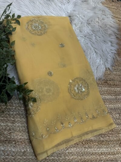 Partywear saree Yellow