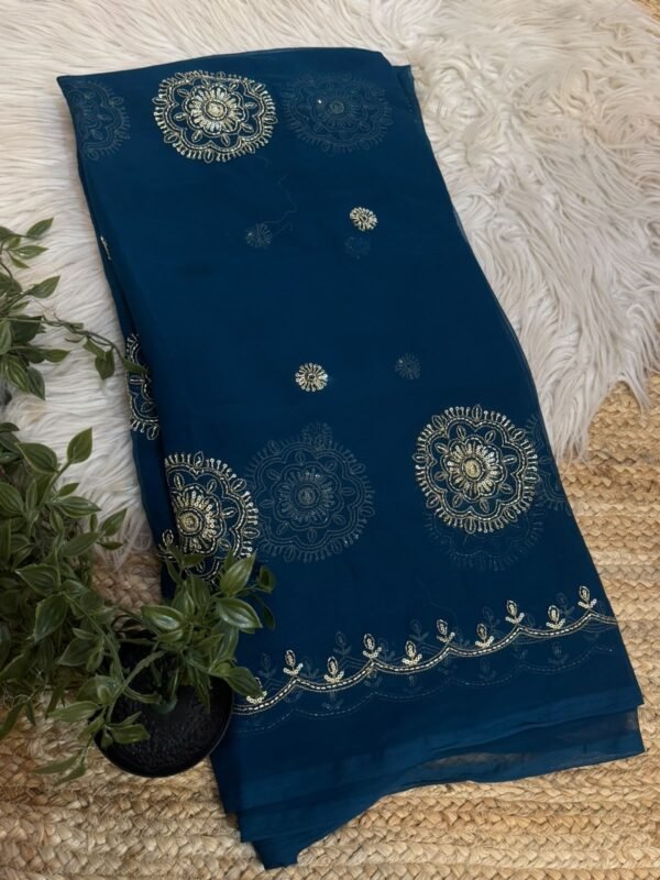 Partywear saree Navy Blue