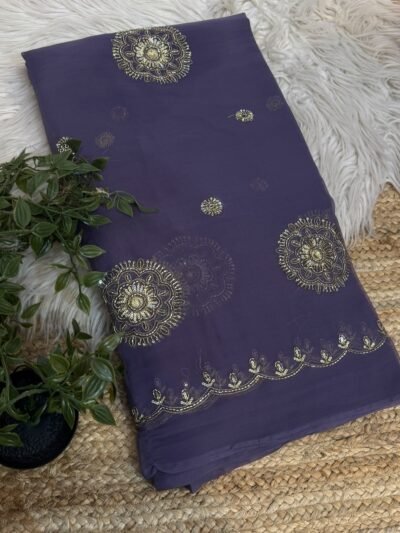 Partywear saree Grey