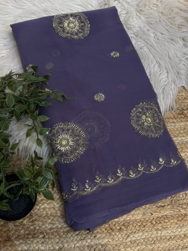 Partywear saree Grey