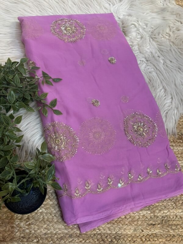 Partywear saree Magenta