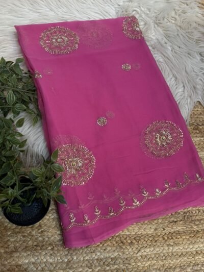 Partywear saree Magenta