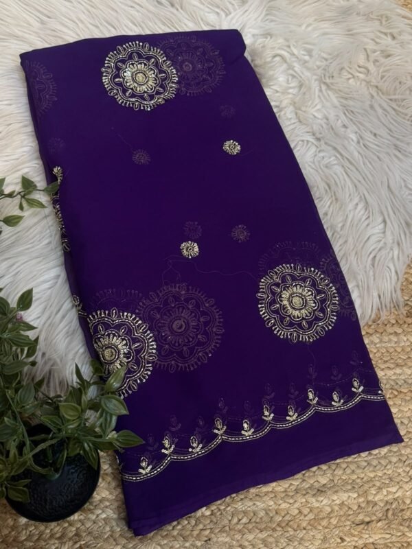 Partywear saree Purple