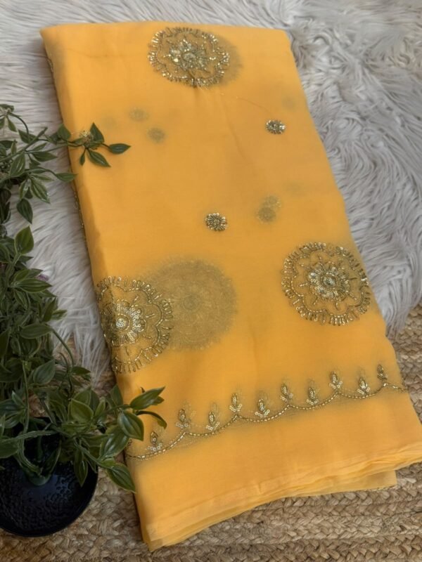 Partywear saree Orange