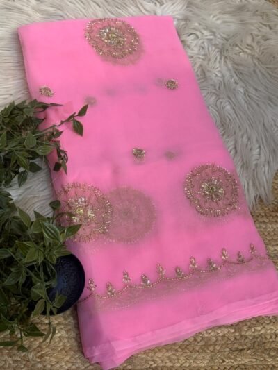 Partywear saree Magenta