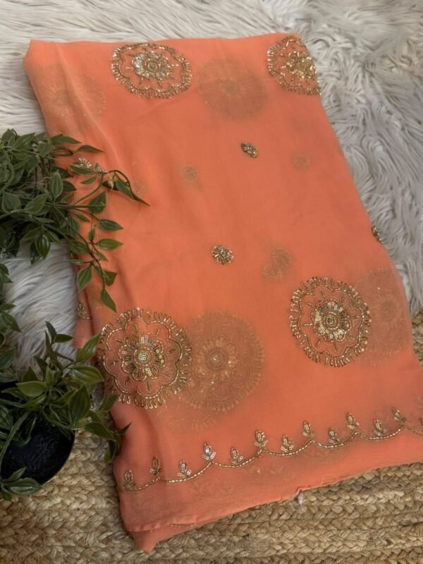 Partywear saree Orange