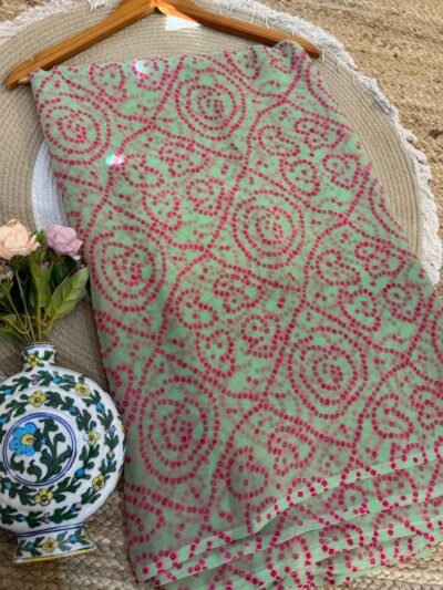 Pastel bandhani Green