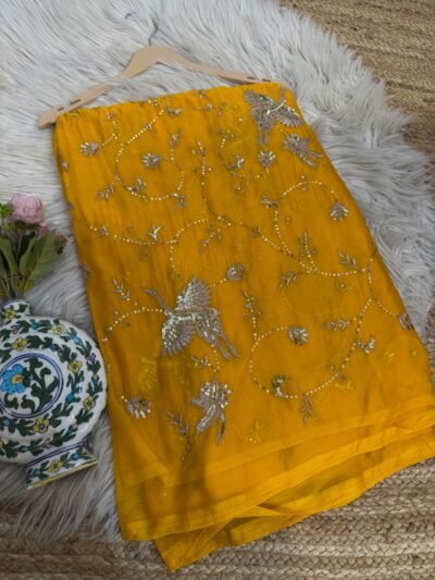 Heavy Jaal work Yellow