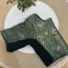 Banarasi Parcha side strechable blouse Green