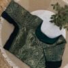 Banarasi Parcha side strechable blouse Green