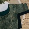 Banarasi Parcha side strechable blouse Green