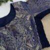 Banarasi Parcha side strechable blouse Blue