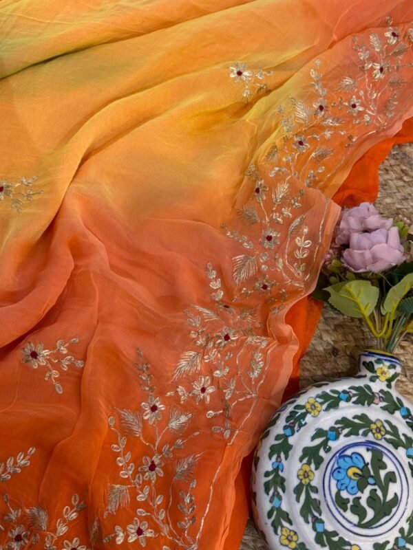 Pitta work saree Multicolour 1