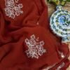 Sequins Handwork saree Rust Orange