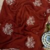 Sequins Handwork saree Rust Orange