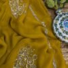 Sequins Handwork saree Yellow