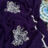 Sequins Handwork saree Purple