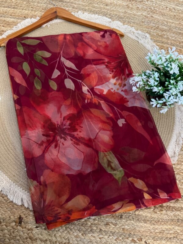 Printed Maroon