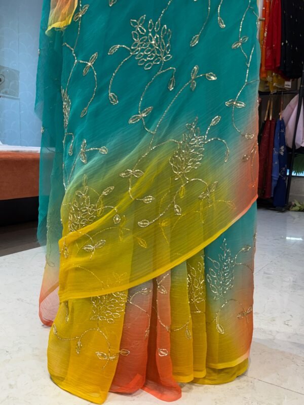 Jaal work saree
