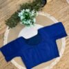 Side strechable solid colour blouse Petrol Blue