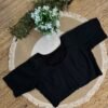 Side strechable solid colour blouse Black