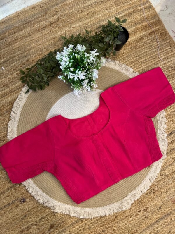 Side strechable solid colour blouse Pink