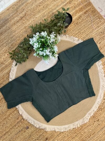 Side strechable solid colour blouse Green