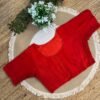 Side strechable solid colour blouse Red