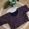 Side strechable Ajrakh print blouse Blue