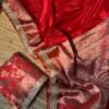 Tissue saree with ghungroo Red