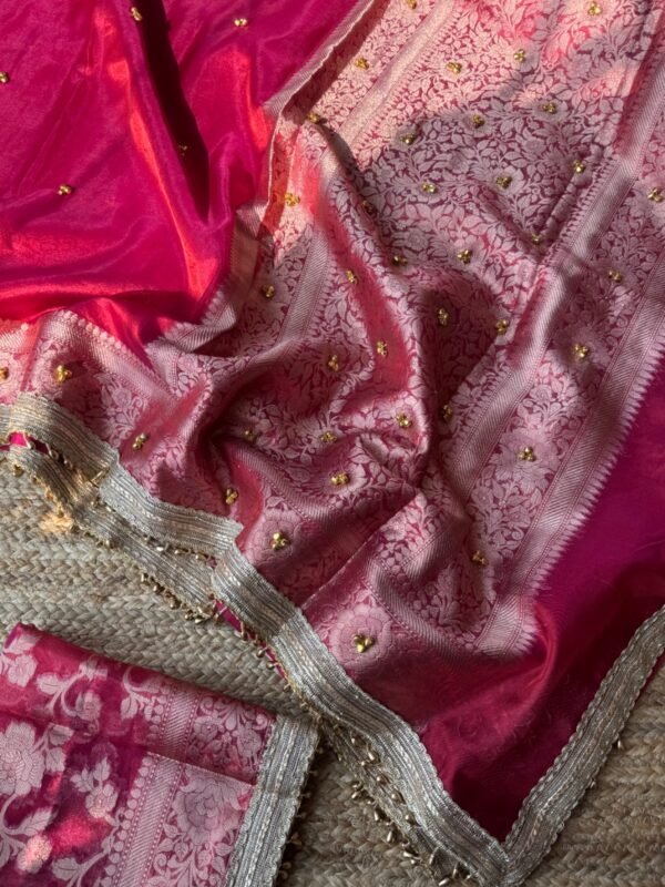 Tissue saree with ghungroo Purple