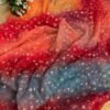 multishade saree with jaal work Blue + Pink