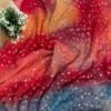 multishade saree with jaal work Blue + Pink