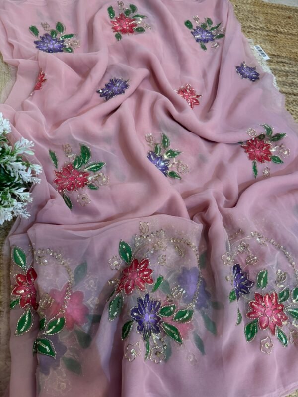 Brush paint with kardana and sequins Light Purple