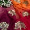 Multishaded saree with sequins buta Wine