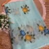 Brush paint with kardana and sequins Sea Green
