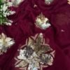 Sequins Buta saree Wine