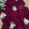 Sequins Buta saree Wine