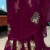 Sequins Buta saree Purple