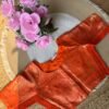 Banarasi Parcha side strechable blouse orange