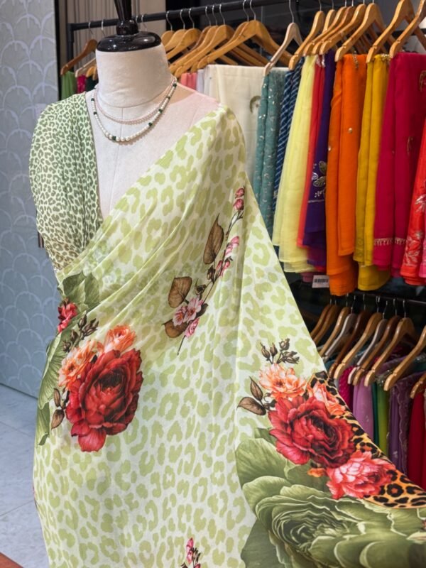 leopard digital print green