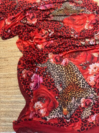 leopard digital print Red