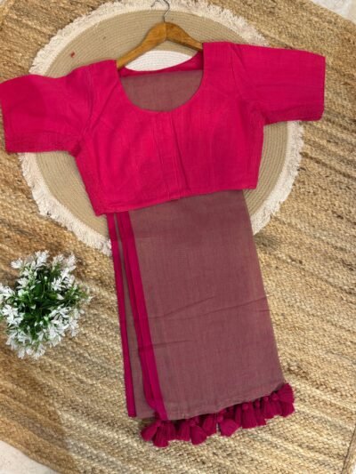 Plain mul cotton + Side strechable solid colour blouse