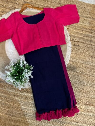 Plain mul cotton + Side strechable solid colour blouse