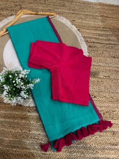 Plain mul cotton + Side strechable solid colour blouse